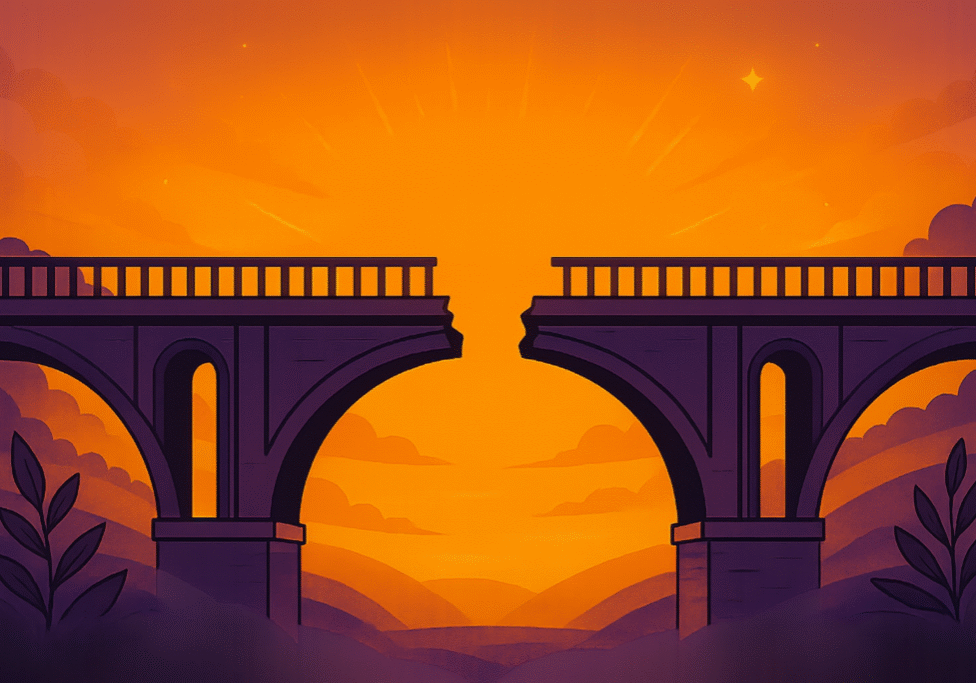 Broken Bridge at Sunset